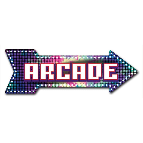 Arcade Arrow Decal Funny Home Decor 24in Wide